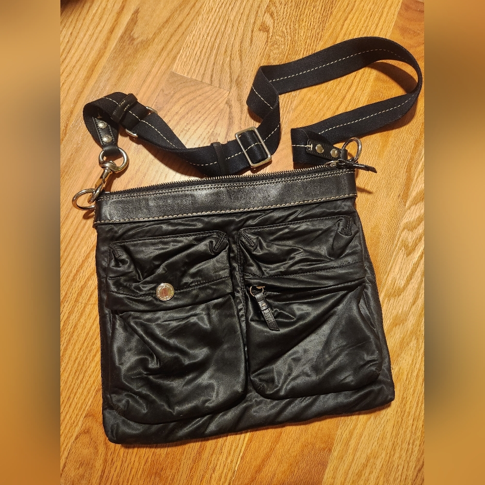 Vintage Nylon Black Coach Crossbody Purse Washable With Adjustable Strap